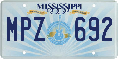 MS license plate MPZ692