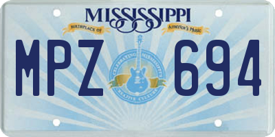 MS license plate MPZ694