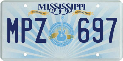 MS license plate MPZ697