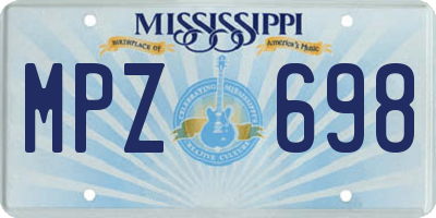 MS license plate MPZ698