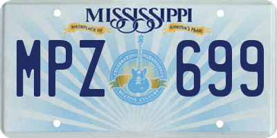MS license plate MPZ699
