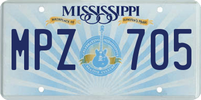 MS license plate MPZ705