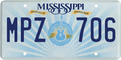MS license plate MPZ706