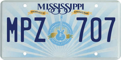 MS license plate MPZ707