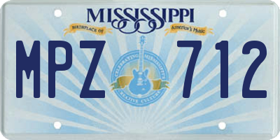 MS license plate MPZ712