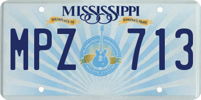 MS license plate MPZ713