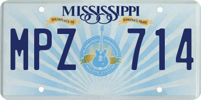 MS license plate MPZ714