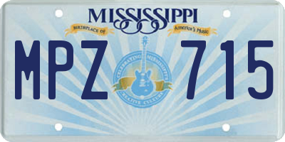 MS license plate MPZ715