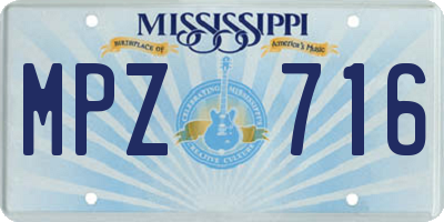 MS license plate MPZ716