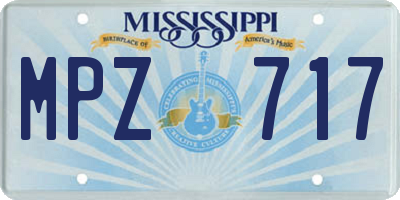 MS license plate MPZ717