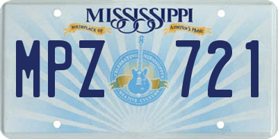 MS license plate MPZ721