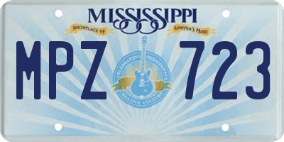 MS license plate MPZ723