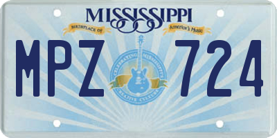 MS license plate MPZ724