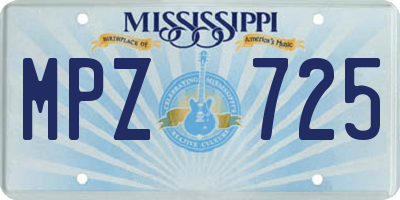 MS license plate MPZ725