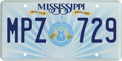 MS license plate MPZ729