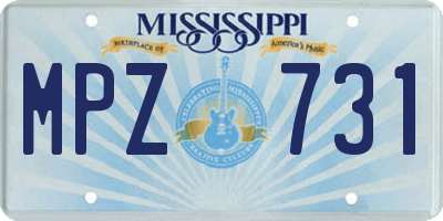 MS license plate MPZ731