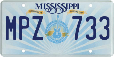 MS license plate MPZ733
