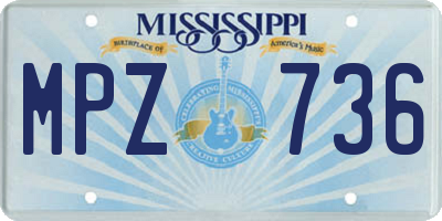 MS license plate MPZ736