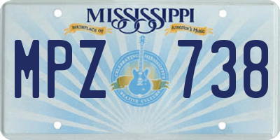 MS license plate MPZ738