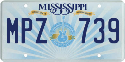 MS license plate MPZ739