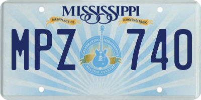 MS license plate MPZ740