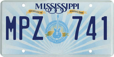 MS license plate MPZ741