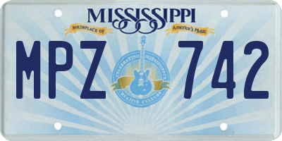 MS license plate MPZ742