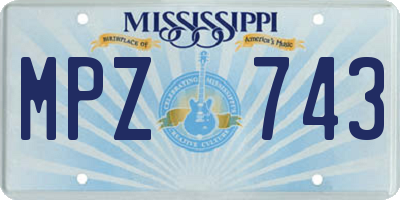 MS license plate MPZ743