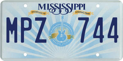MS license plate MPZ744