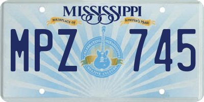 MS license plate MPZ745