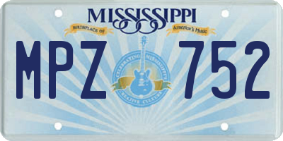 MS license plate MPZ752