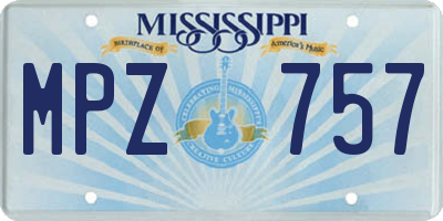 MS license plate MPZ757