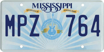 MS license plate MPZ764