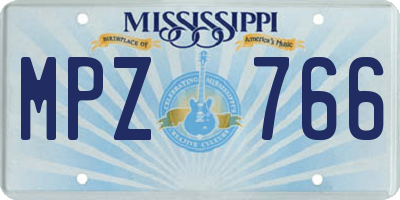 MS license plate MPZ766