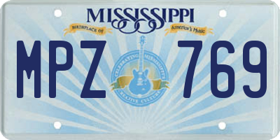 MS license plate MPZ769