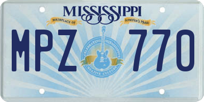 MS license plate MPZ770