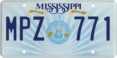 MS license plate MPZ771