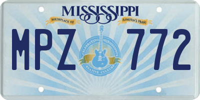 MS license plate MPZ772