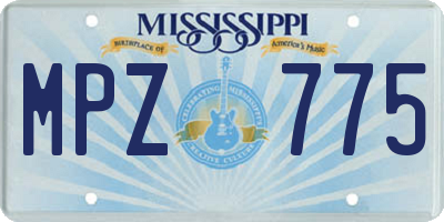 MS license plate MPZ775