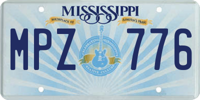 MS license plate MPZ776