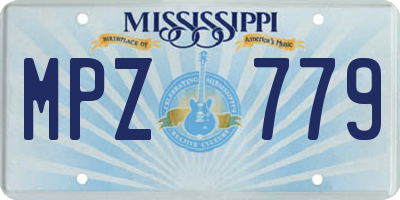 MS license plate MPZ779