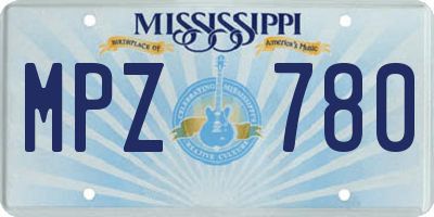 MS license plate MPZ780