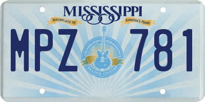 MS license plate MPZ781