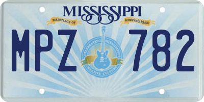 MS license plate MPZ782