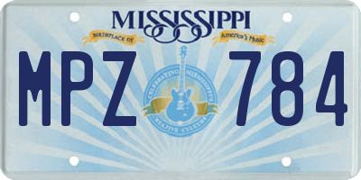 MS license plate MPZ784