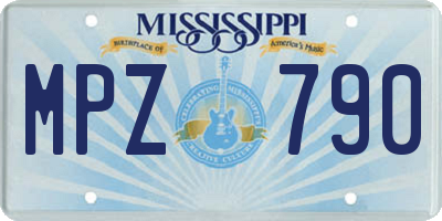 MS license plate MPZ790