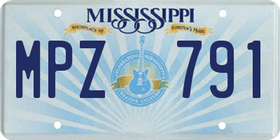 MS license plate MPZ791