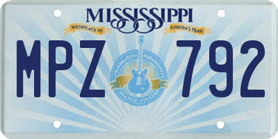 MS license plate MPZ792