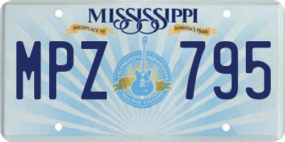 MS license plate MPZ795
