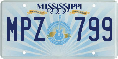 MS license plate MPZ799